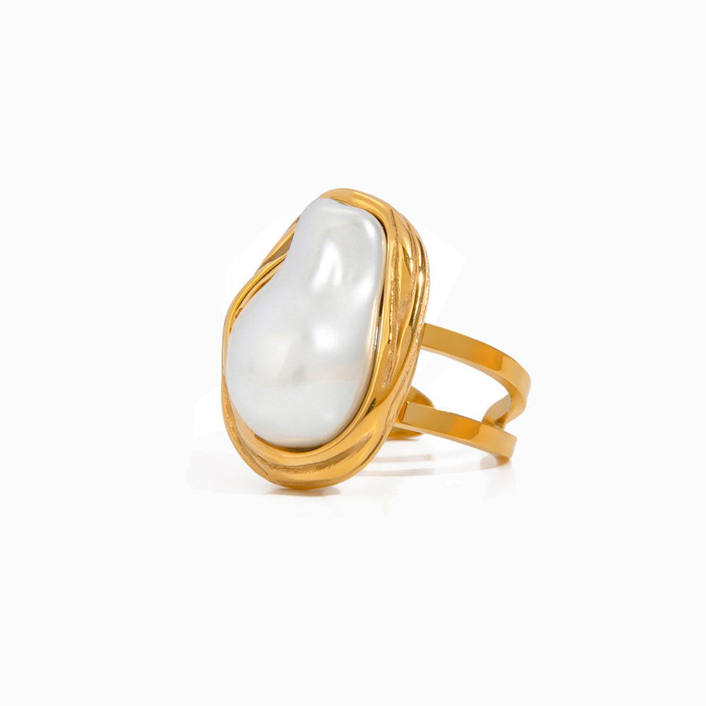 Anel Pérola 17.8mm Aço Inoxidável