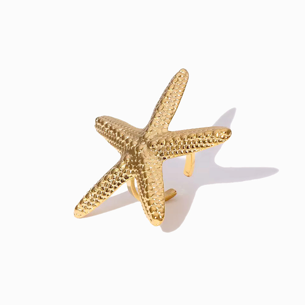 Anel Estrela do Mar Aço Inoxidável