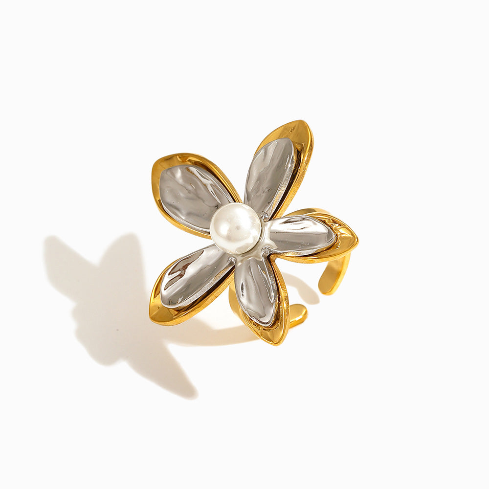 Anel Flor Ajustável 17.2mm Aço Inoxidável
