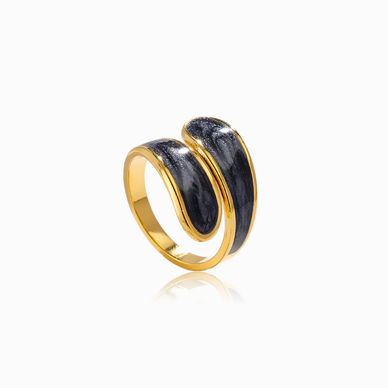 Anel Ajustável com Esmalte Aço Inoxidável