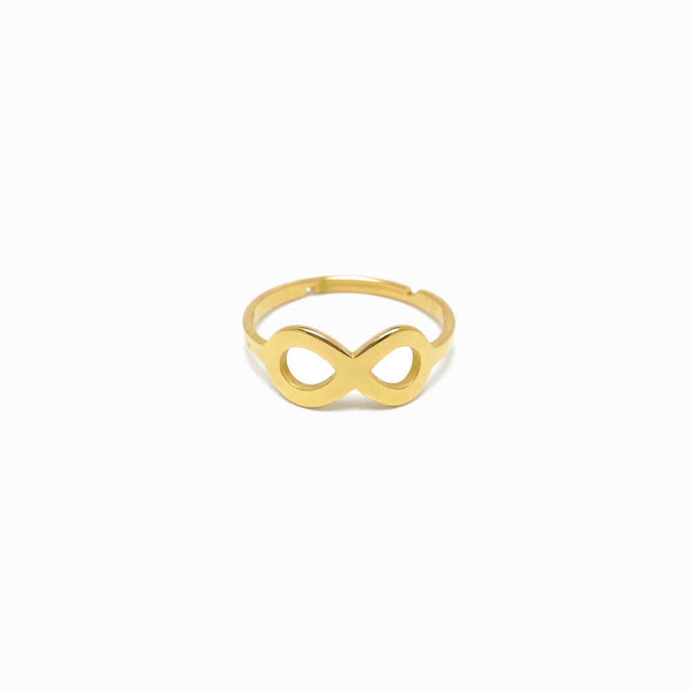 Anel Ajustável Símbolo do Infinito Aço Inoxidável