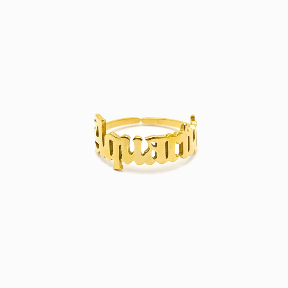 Anel Signo Ajustável Aço Inoxidável