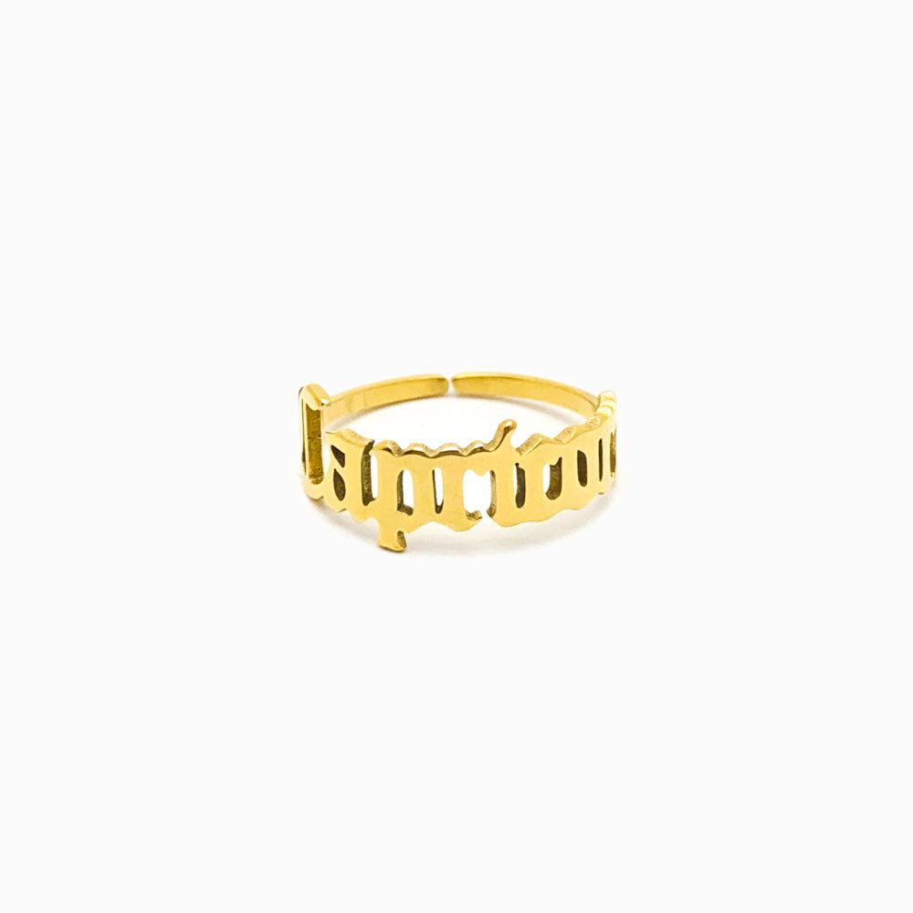 Anel Signo Ajustável Aço Inoxidável