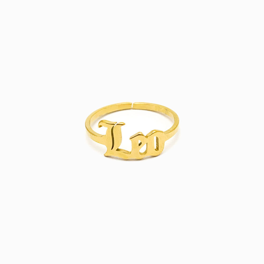Anel Signo Ajustável Aço Inoxidável