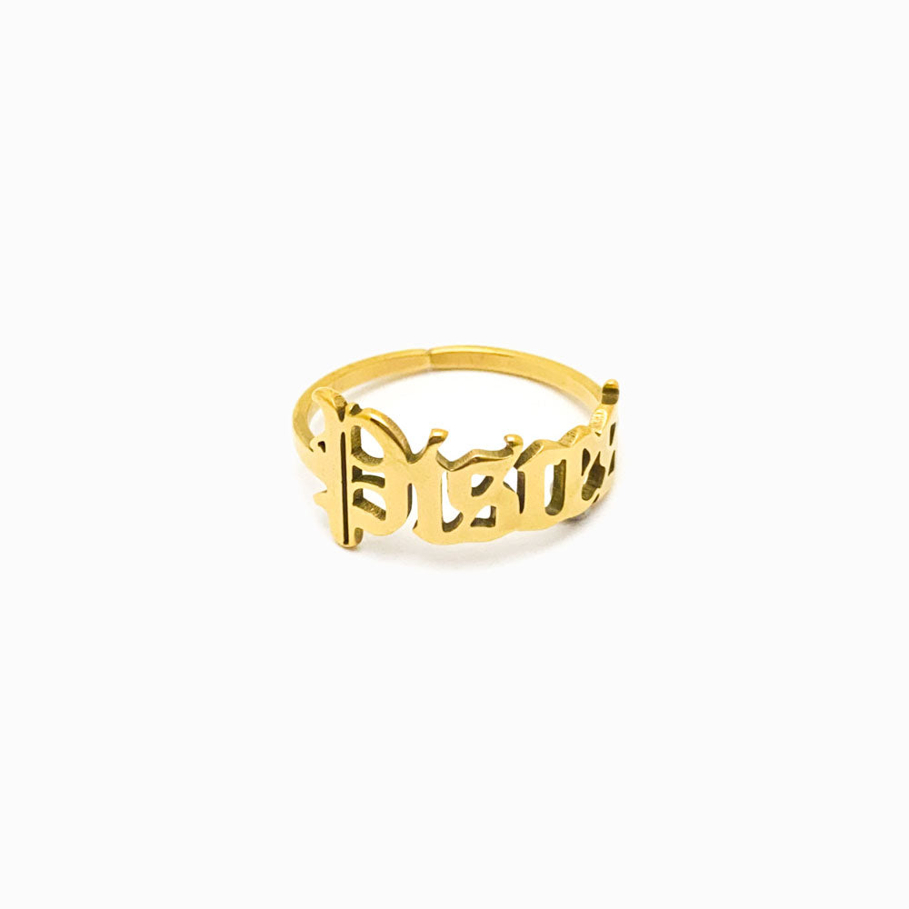 Anel Signo Ajustável Aço Inoxidável