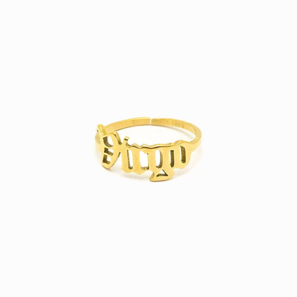 Anel Signo Ajustável Aço Inoxidável