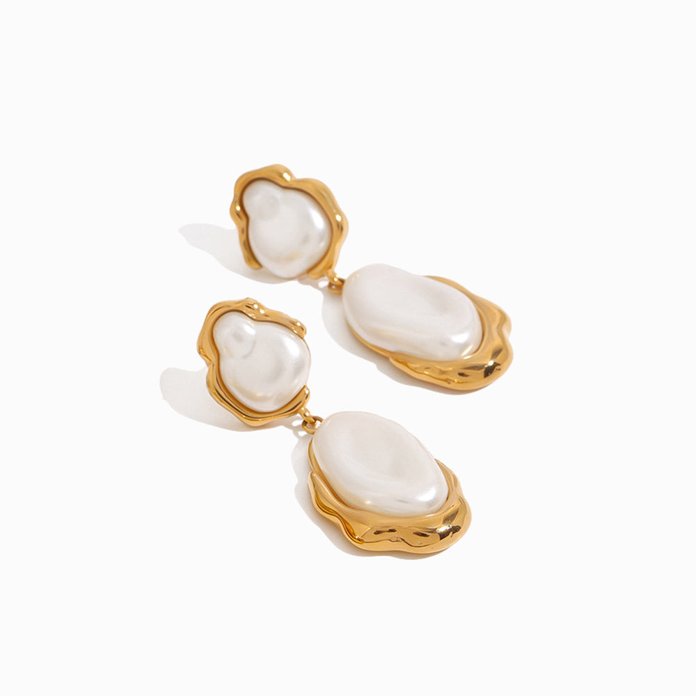 Brincos Geométricos em Aço Inoxidável 45x16mm