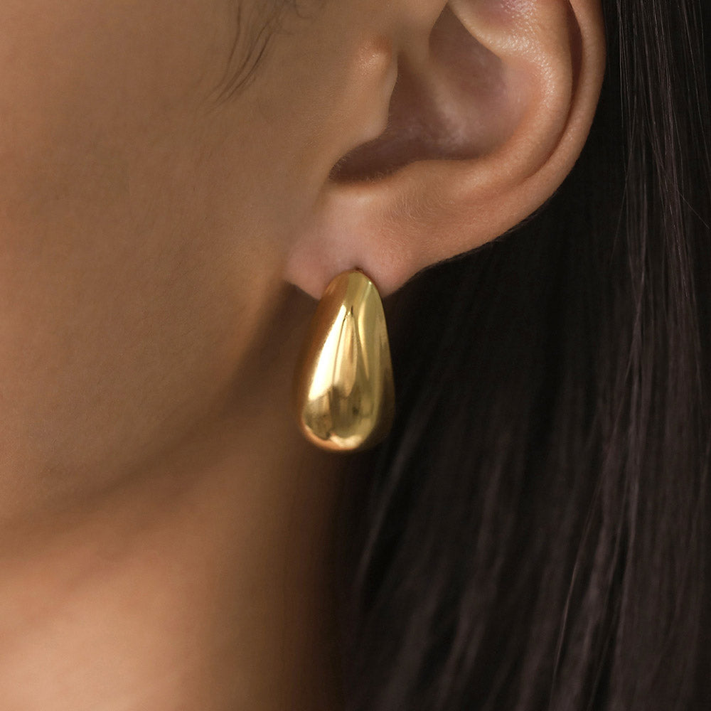 Brincos Gota em Aço Inoxidável 27x14mm