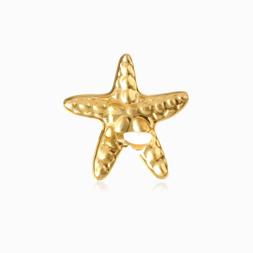 Brincos Clip Estrela do Mar em Aço Inoxidável 32x32mm