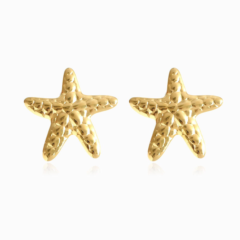 Brincos Clip Estrela do Mar em Aço Inoxidável 32x32mm