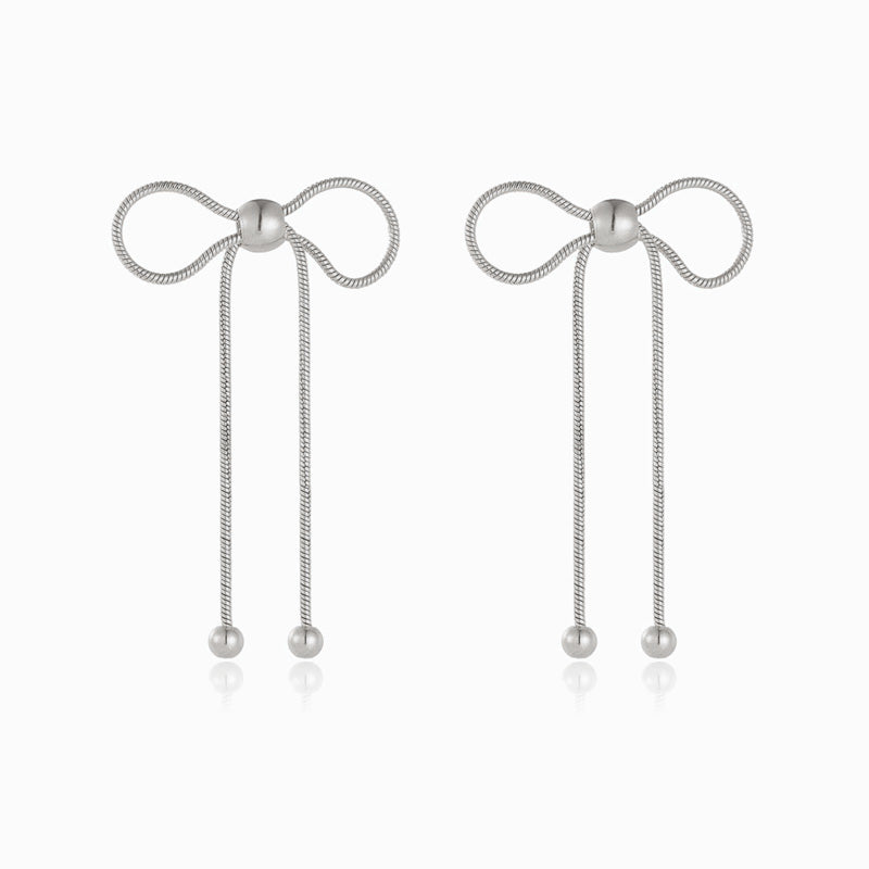 Brincos Laço em Aço Inoxidável 64x24mm