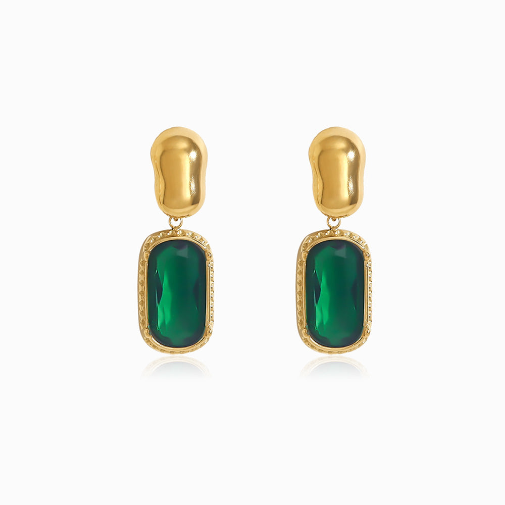 Brincos com Zircónia em Aço Inoxidável 30x10mm