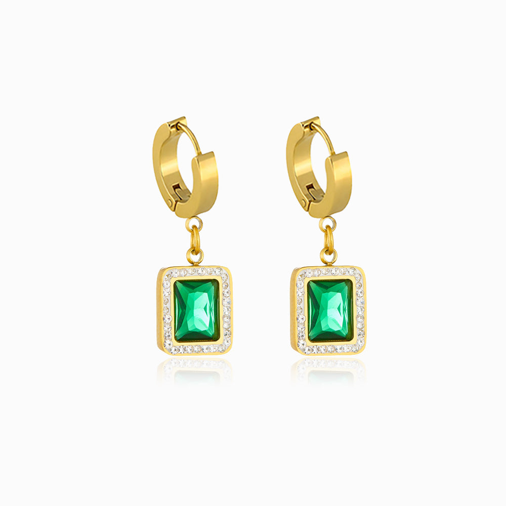 Brincos com Zircónia em Aço Inoxidável 31x10mm