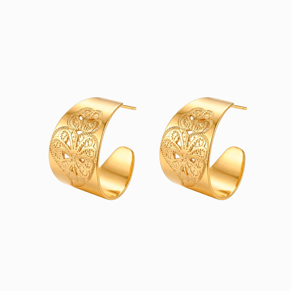 Brincos Coração de Viana 25x24mm Aço Inoxidável