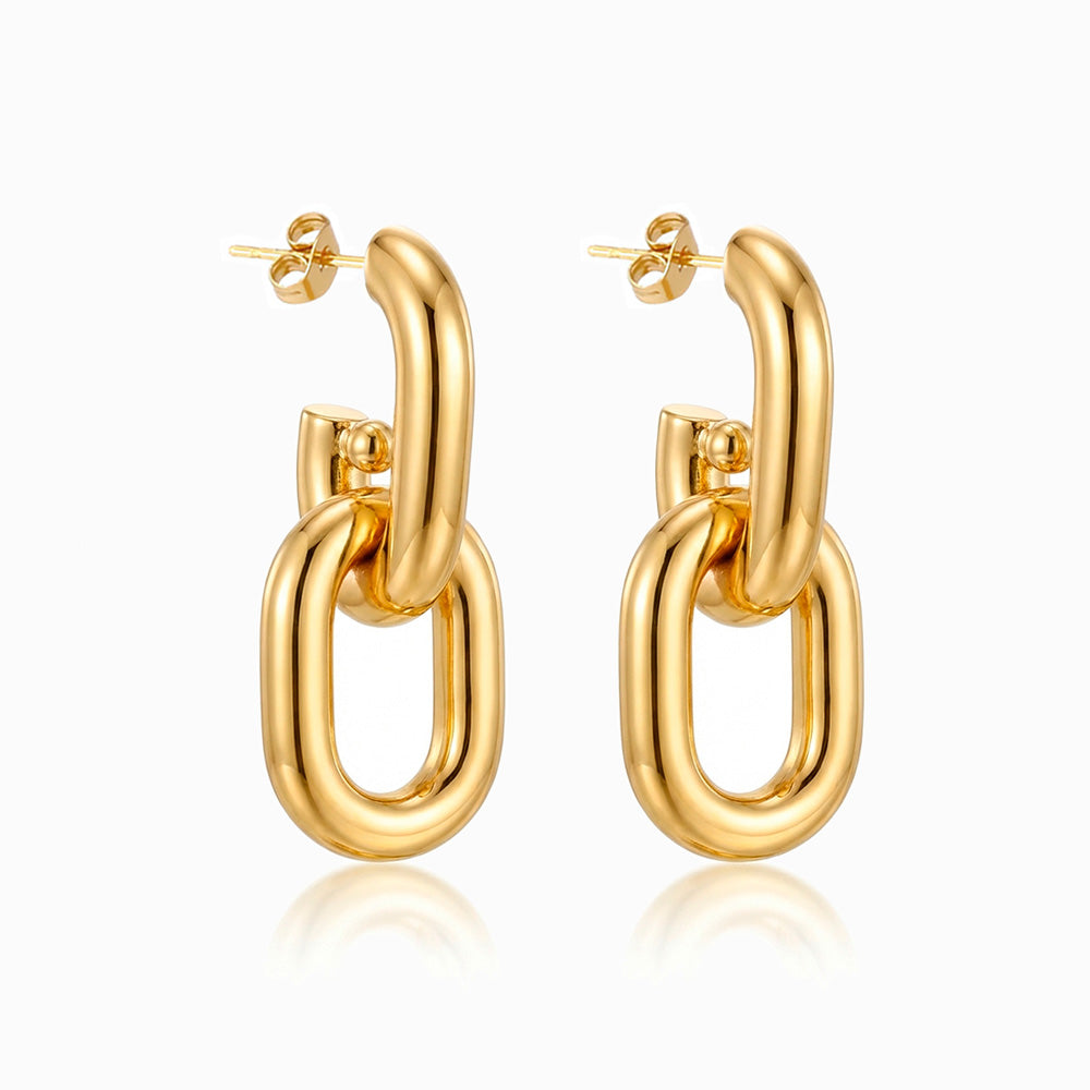 Brincos de Argola em Aço Inoxidável 34x14mm