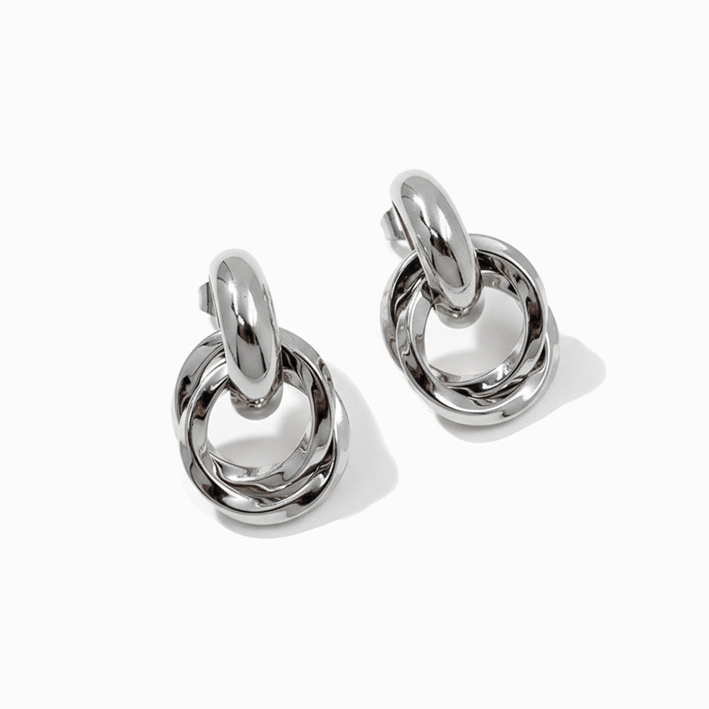 Brincos Geométricos em Aço Inoxidável 30x17mm