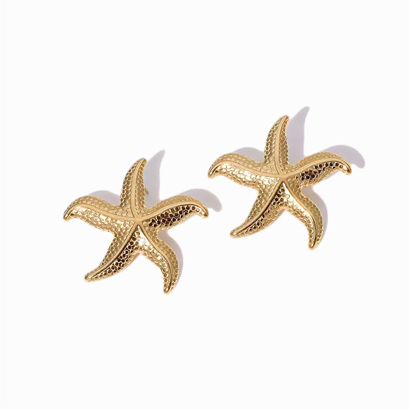 Brincos Estrela do Mar em Aço Inoxidável 34x32mm