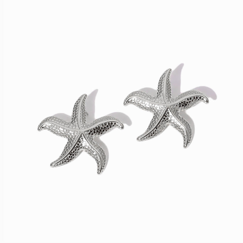 Brincos Estrela do Mar em Aço Inoxidável 34x32mm
