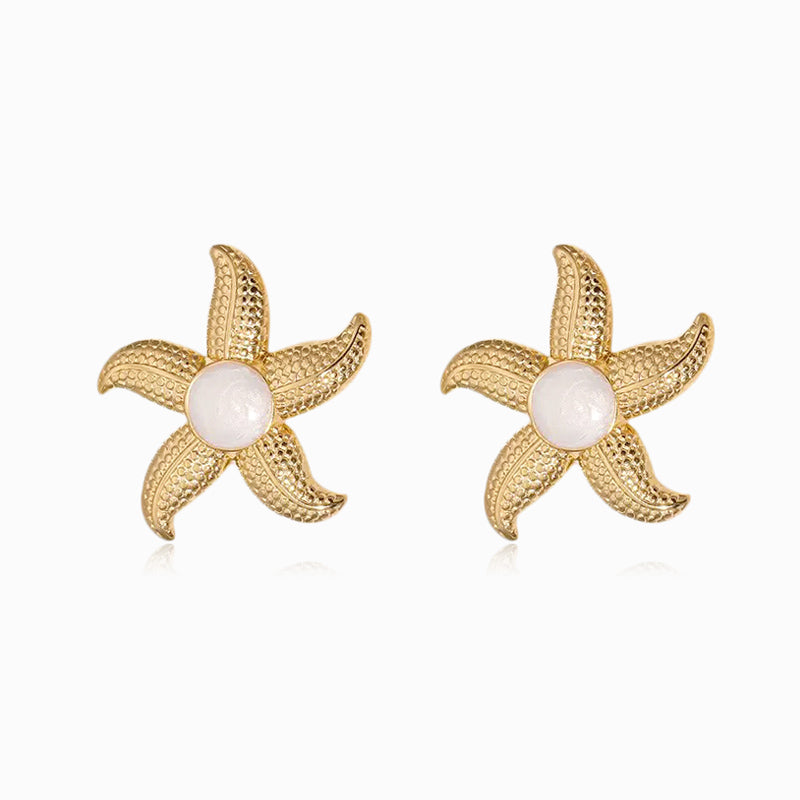 Brincos Estrela do Mar em Aço Inoxidável 31x28mm
