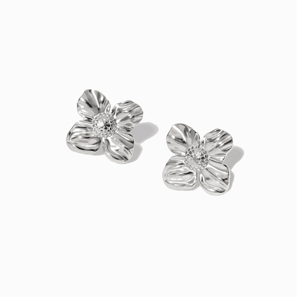 Brincos Flor Minimalista em Aço Inoxidável 18mm