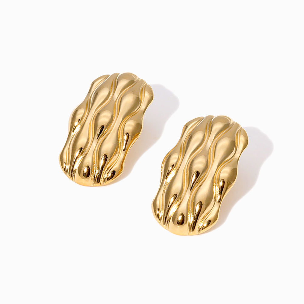 Brincos Geométricos em Aço Inoxidável 30x17mm