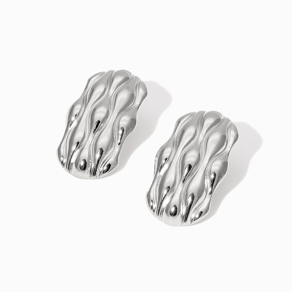 Brincos Geométricos em Aço Inoxidável 30x17mm