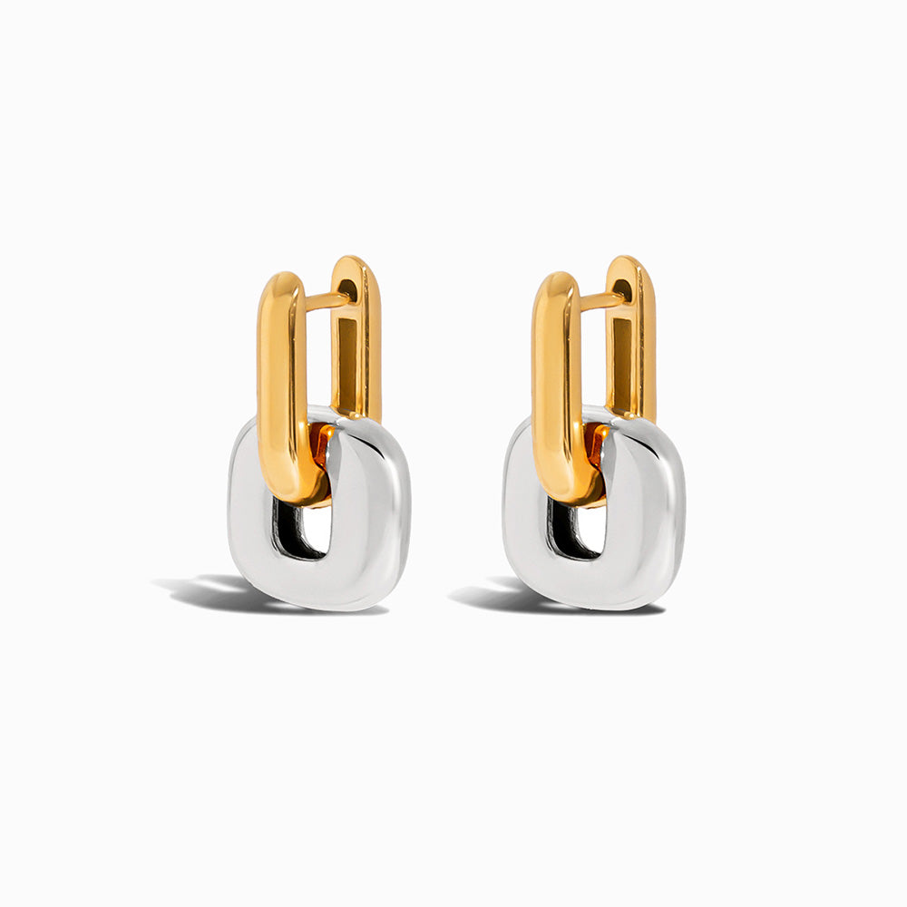Brincos Geométricos em Aço Inoxidável 20x13.5mm