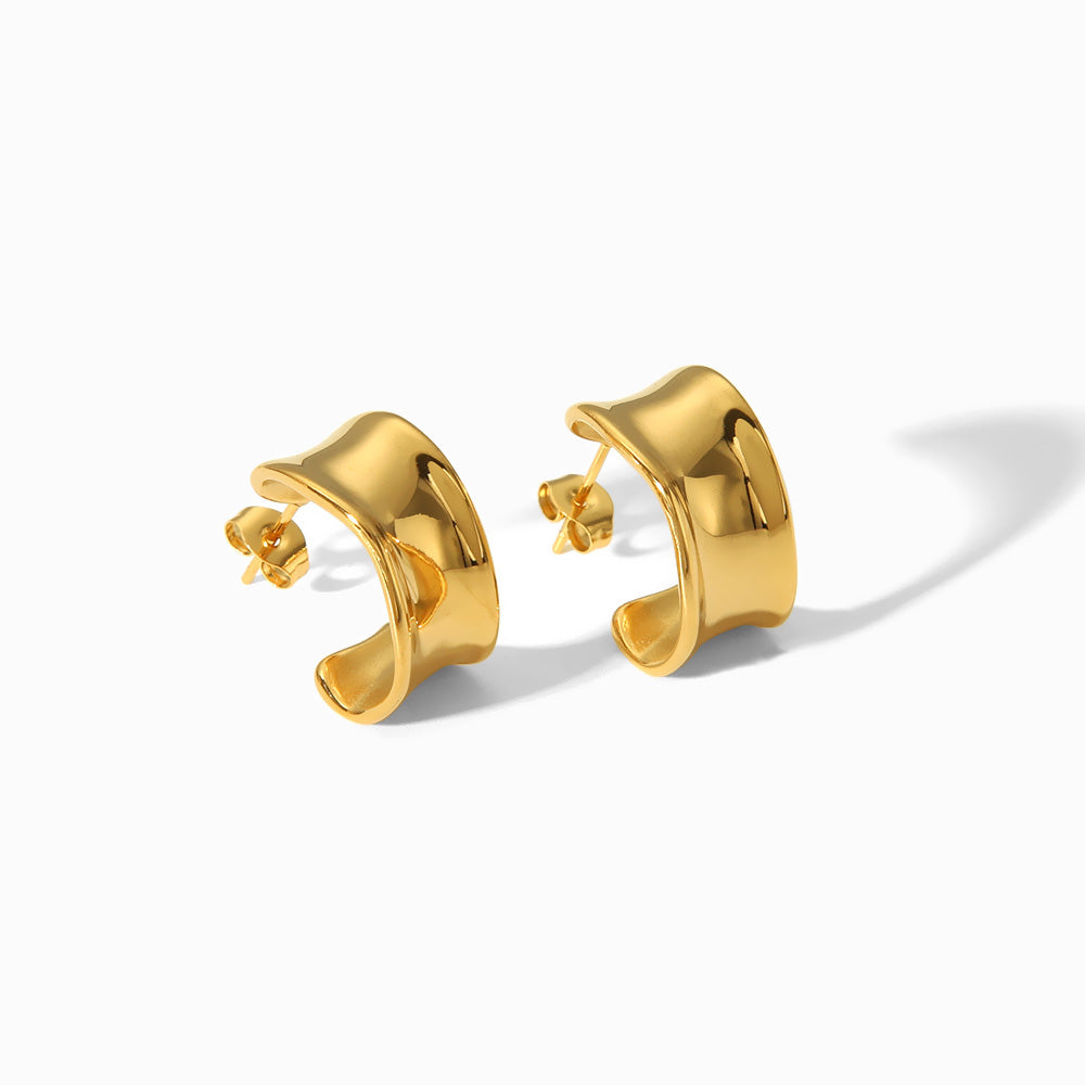 Brincos Geométricos em Aço Inoxidável 17x11mm