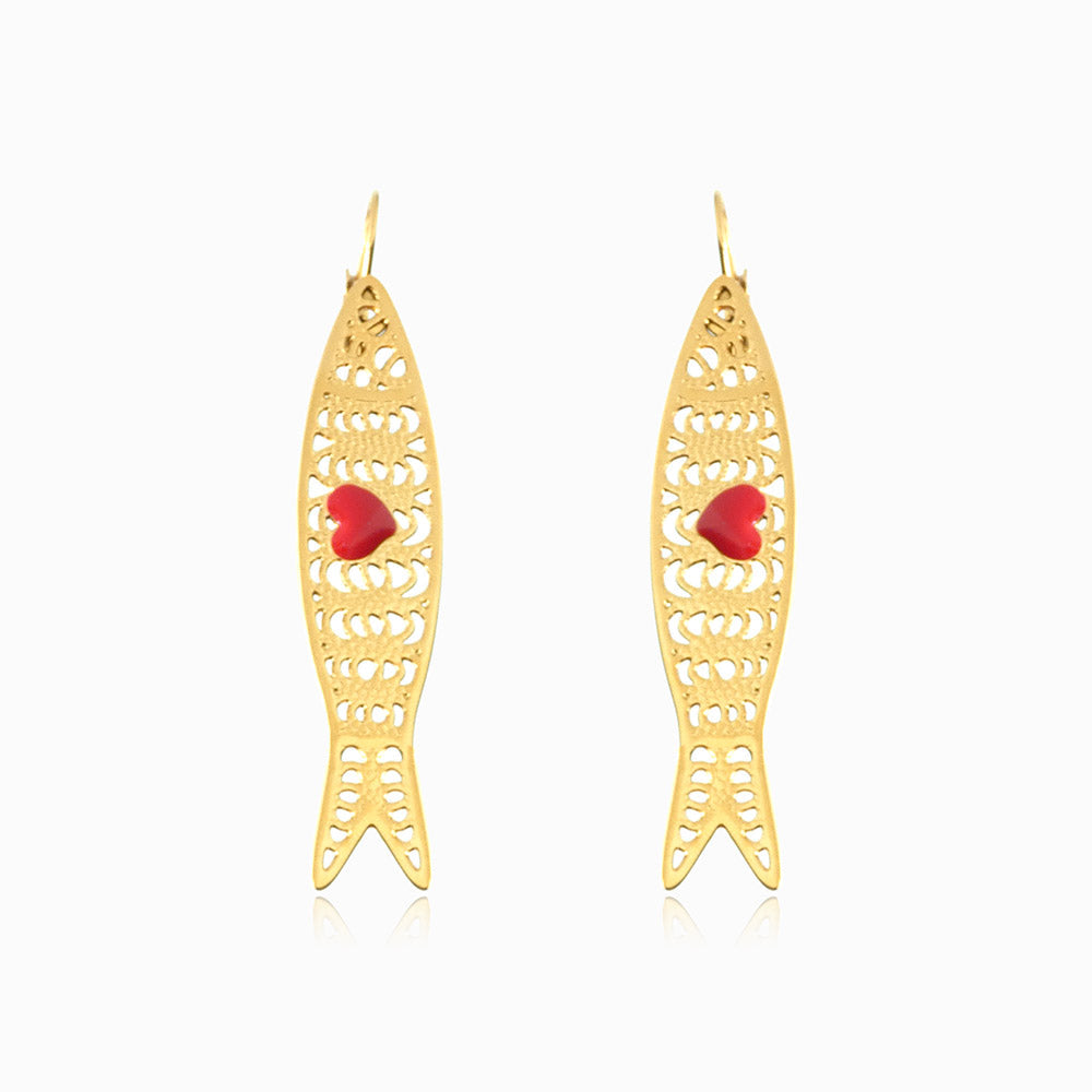 Brincos Sardinha em Aço Inoxidável 65x13mm