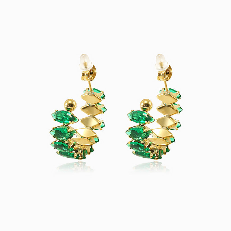Brincos com Zircónia em Aço Inoxidável 30mm