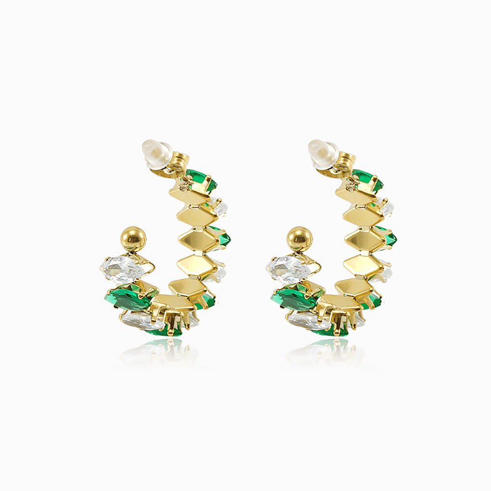 Brincos com Zircónia em Aço Inoxidável 30mm