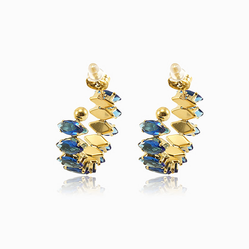 Brincos com Zircónia em Aço Inoxidável 30mm