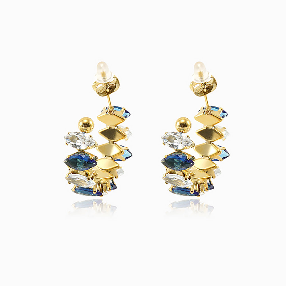 Brincos com Zircónia em Aço Inoxidável 30mm