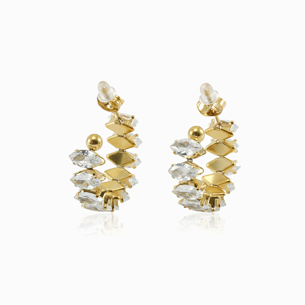 Brincos com Zircónia em Aço Inoxidável 30mm
