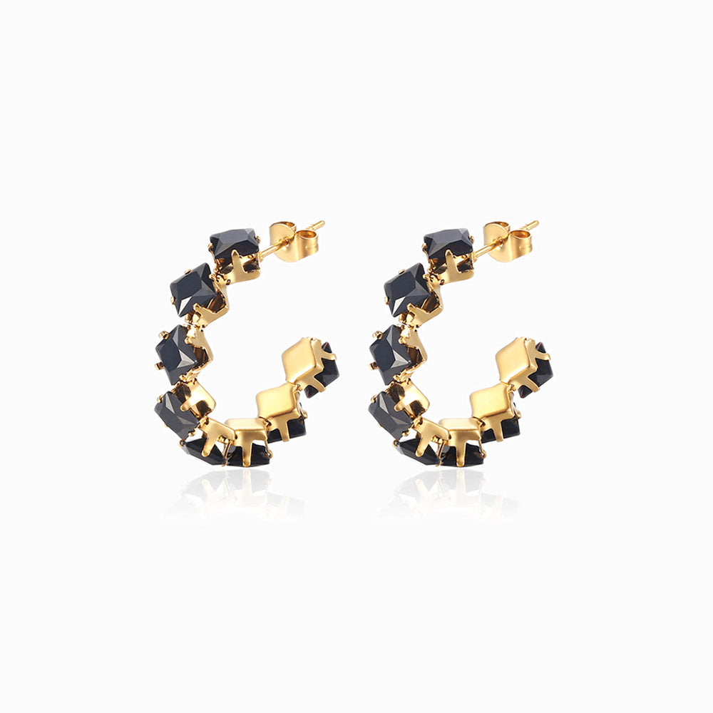 Brincos com Zircónia em Aço Inoxidável 30mm