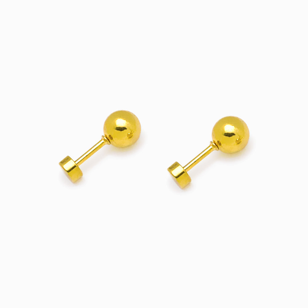 Brincos Bola em Aço Inoxidável 6x14mm