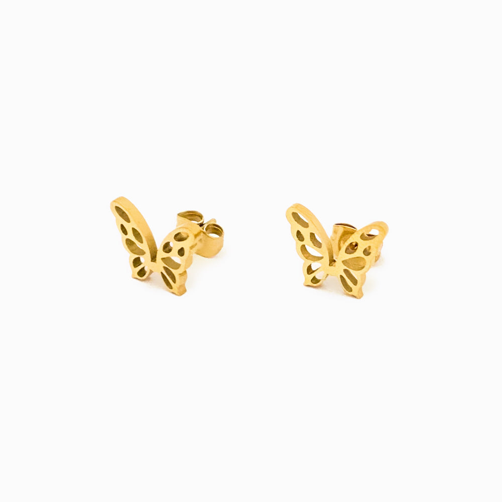 Brincos Borboleta em Aço Inoxidável 12x10mm