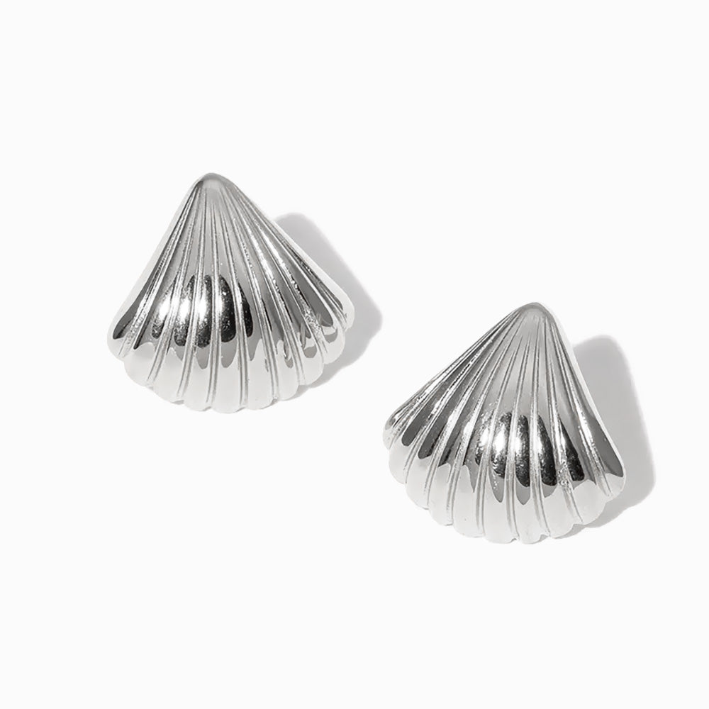 Brincos Concha em Aço Inoxidável 18x17mm