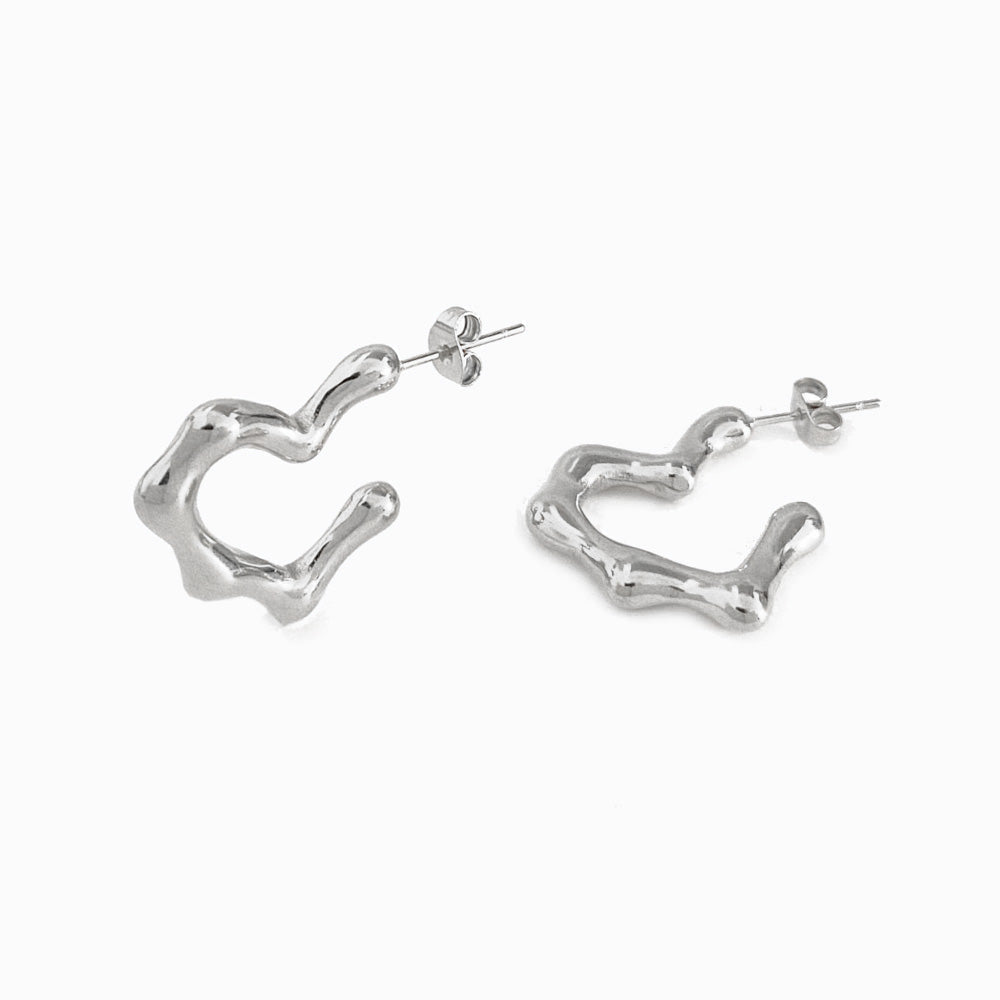 Brincos Coração em Aço Inoxidável 24x24mm