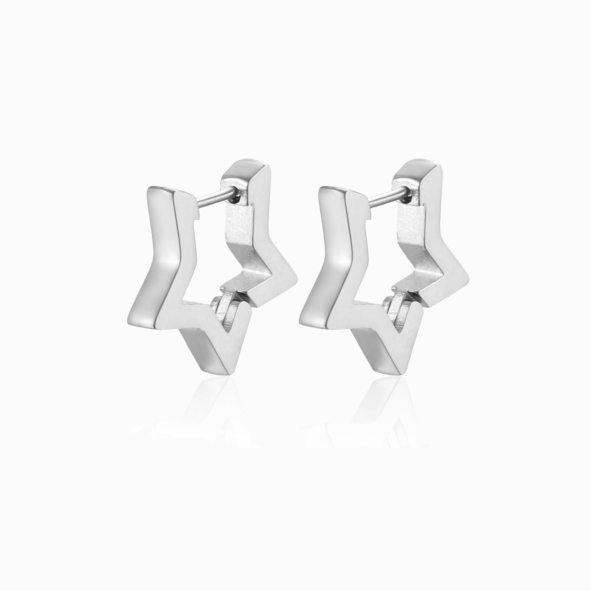 Brincos Estrela em Aço Inoxidável 21x20mm
