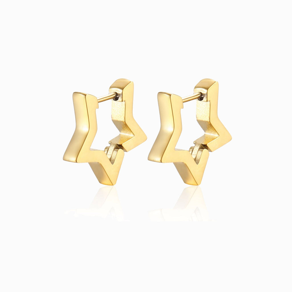 Brincos Estrela em Aço Inoxidável 21x20mm
