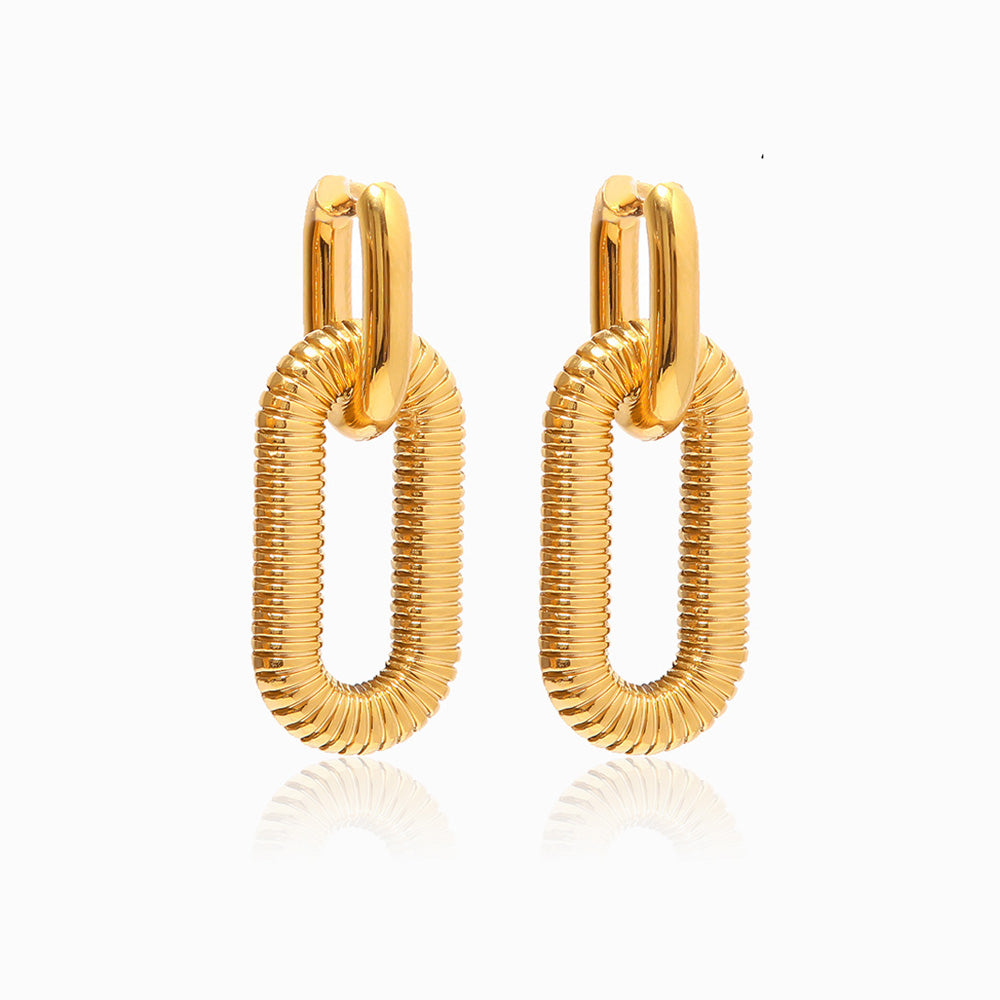 Brincos Fashion em Aço Inoxidável 37x13mm
