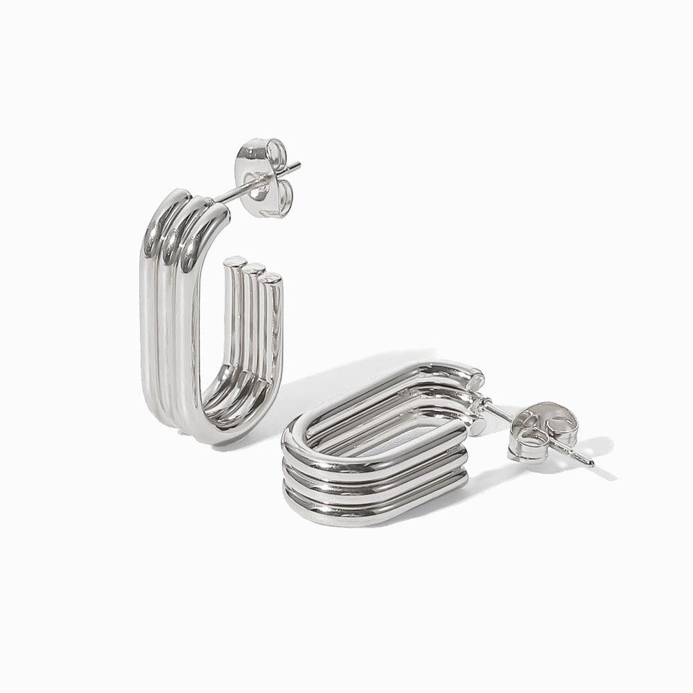 Brincos Fashion em Aço Inoxidável 21x11mm