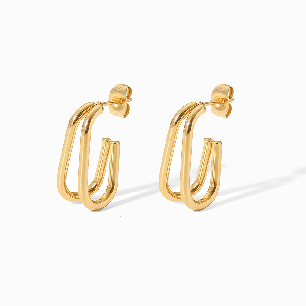Brincos Fashion em Aço Inoxidável 20x12mm