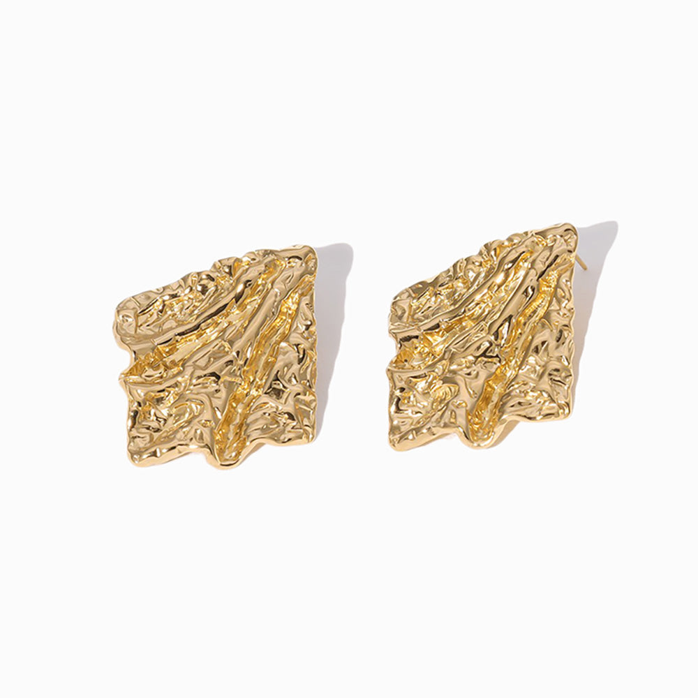Brincos Geométricos em Aço Inoxidável 37x31mm