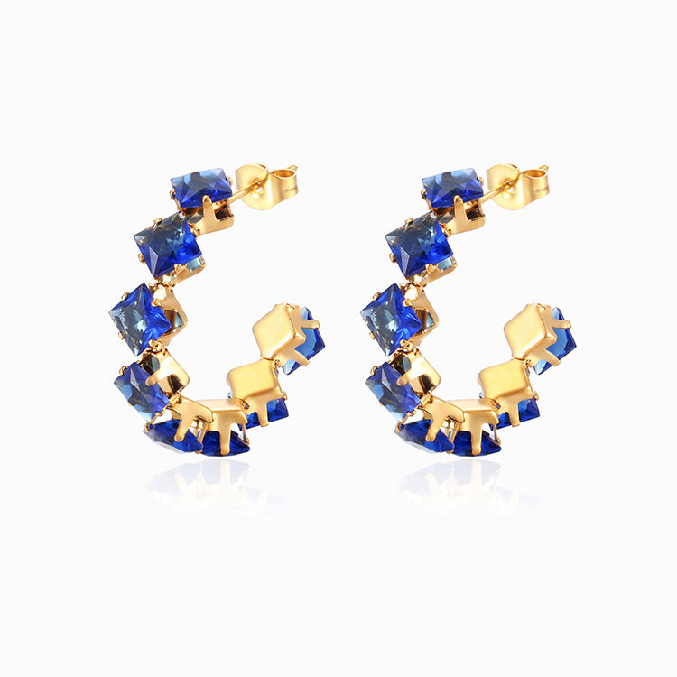 Brincos com Zircónia em Aço Inoxidável 30mm