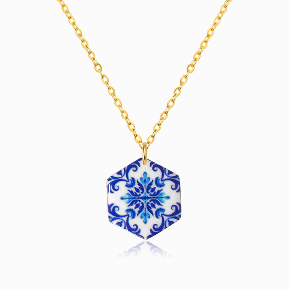 Colar Azulejo em Aço Inoxidável
