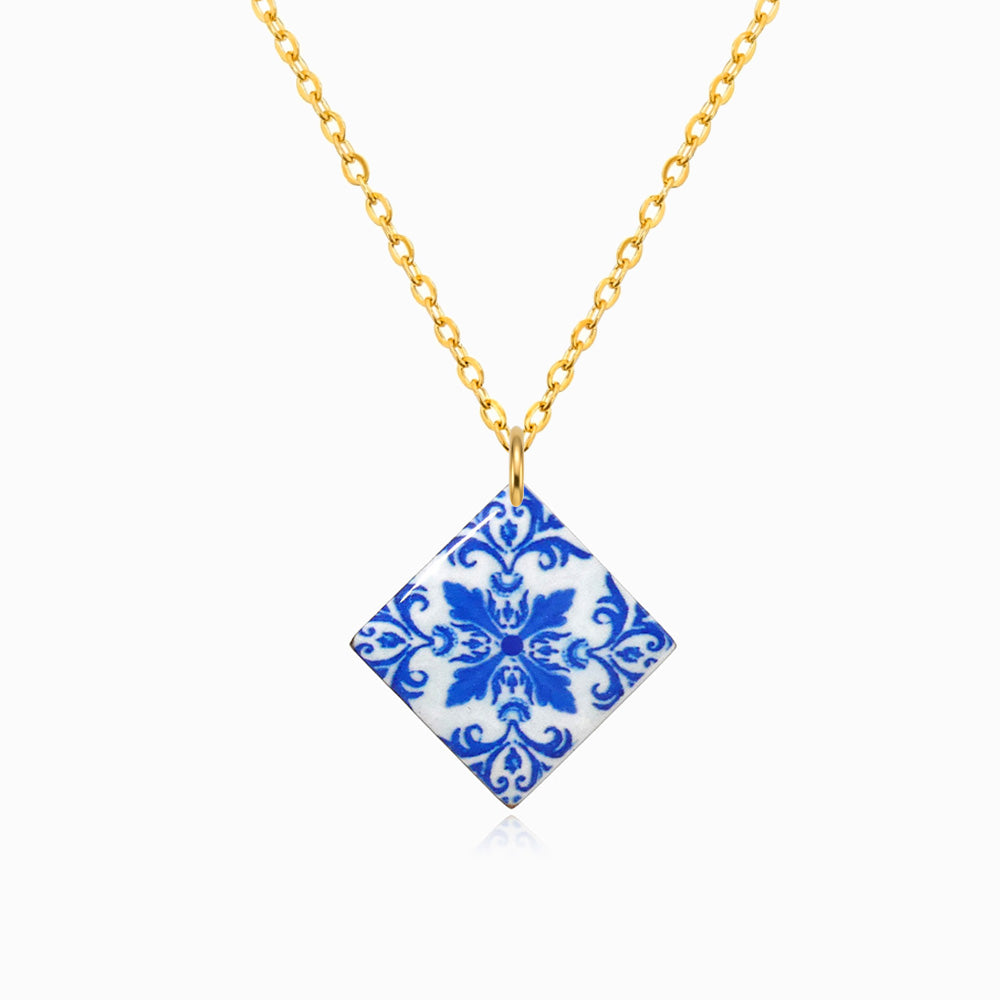 Colar Azulejo em Aço Inoxidável
