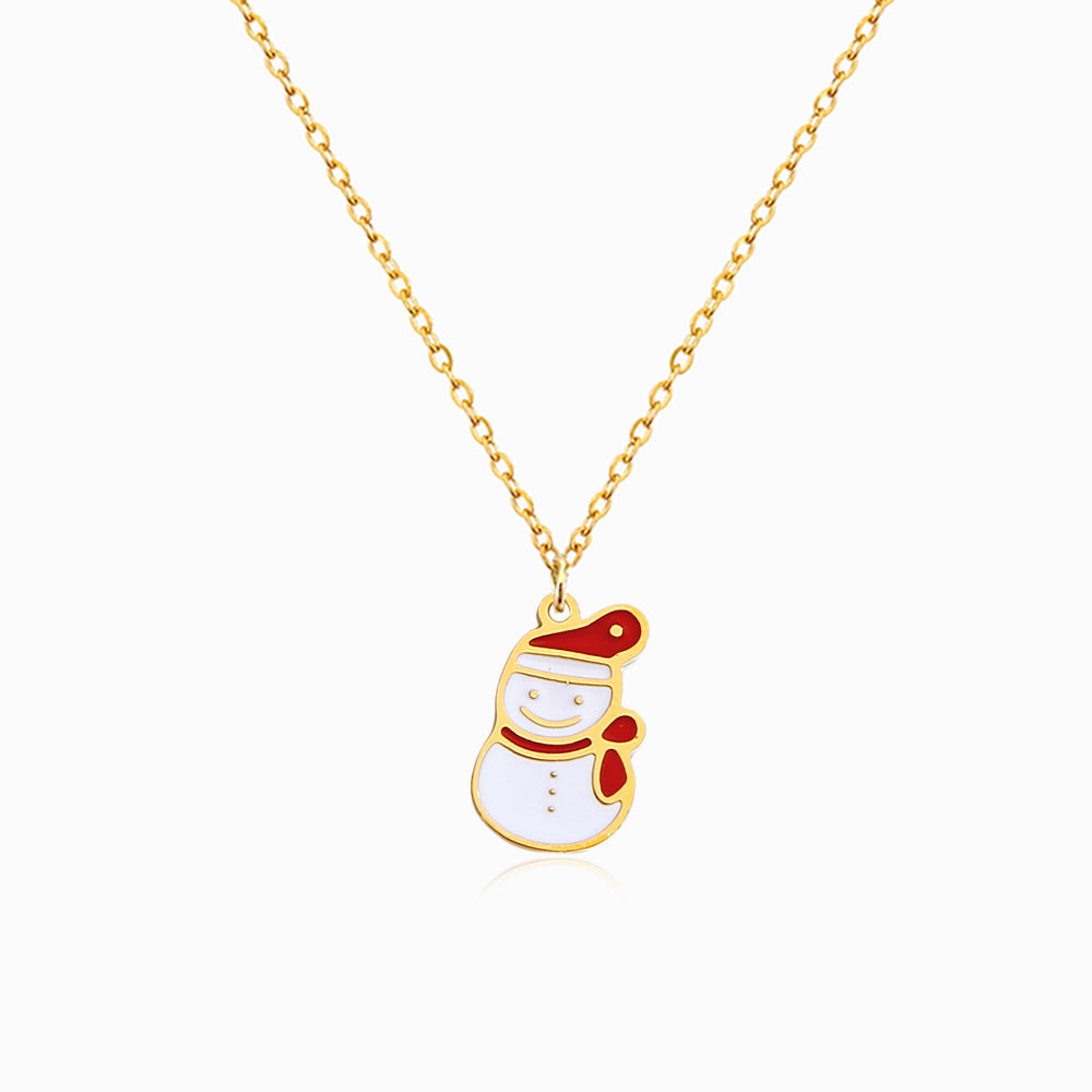 Colar Boneco de Neve em Aço Inoxidável