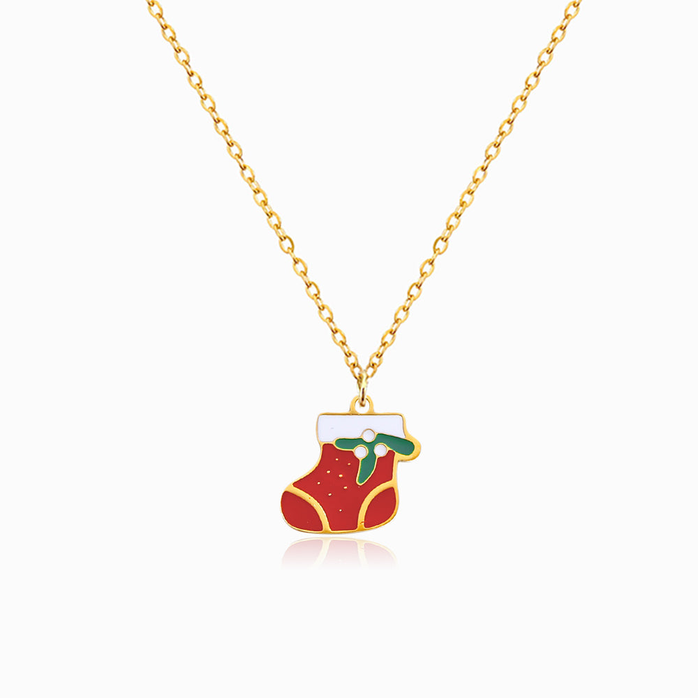 Colar Bota de Natal em Aço Inoxidável